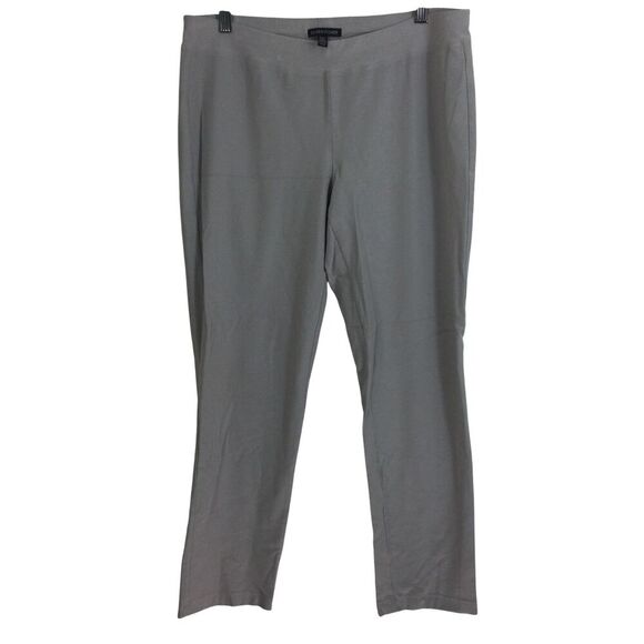 Eileen Fisher Womens Viscose Pull on Stretch Casual Tapered Pants Gray Sz Medium - Picture 1 of 10